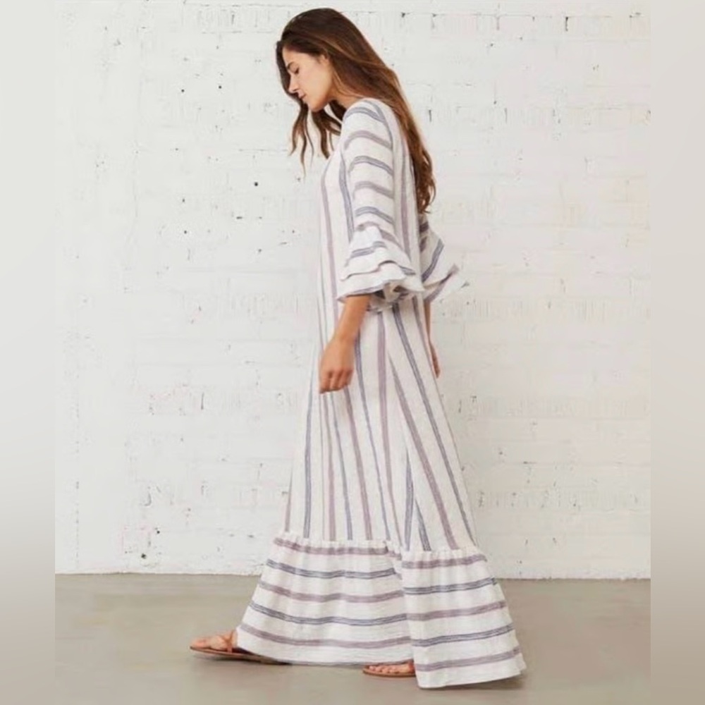 CHRISTY DAWN Rowe Maxi Dress in Stripe Caftan Size XS/S